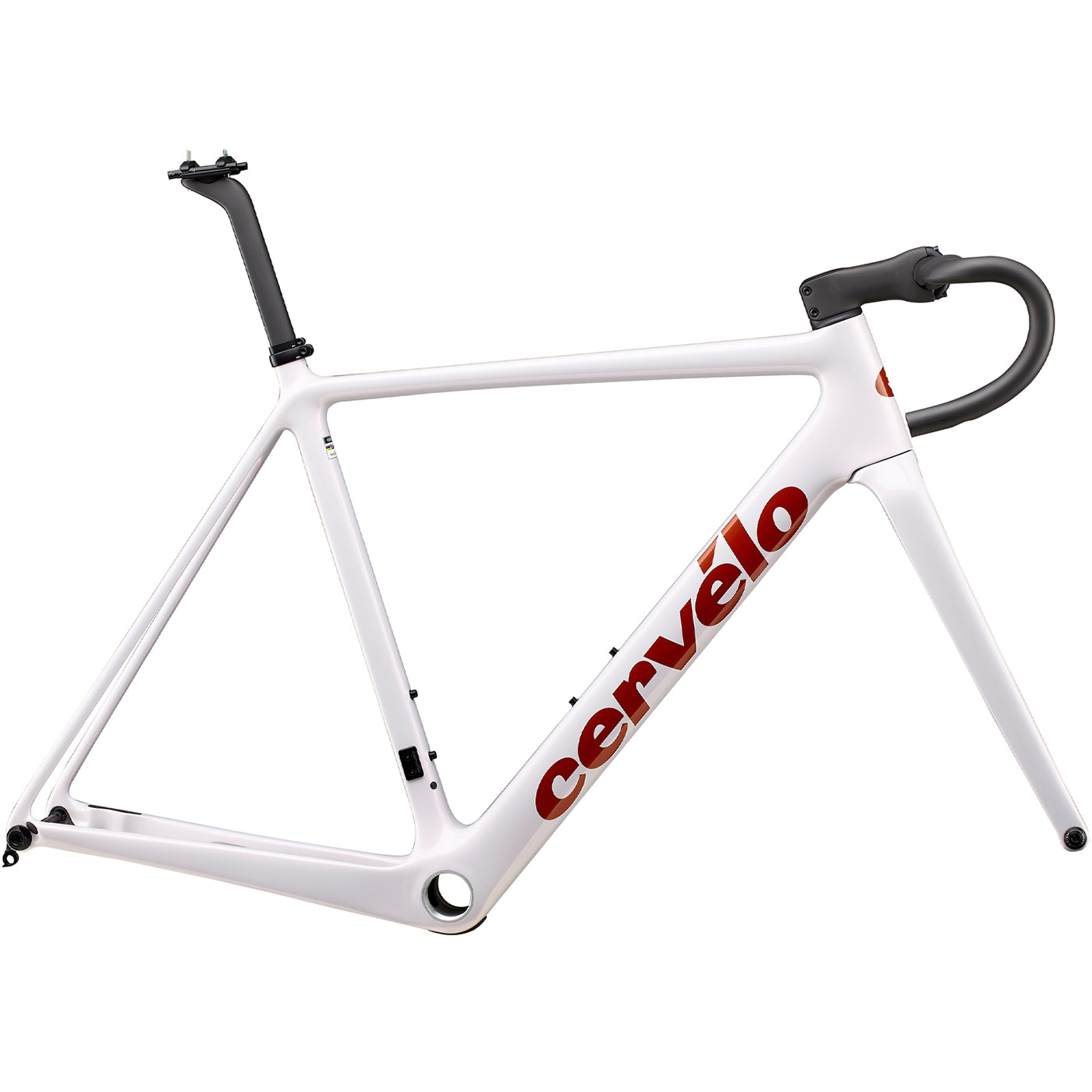 A side profile of a Cervelo R5CX Cyclocross carbon frameset in Frost