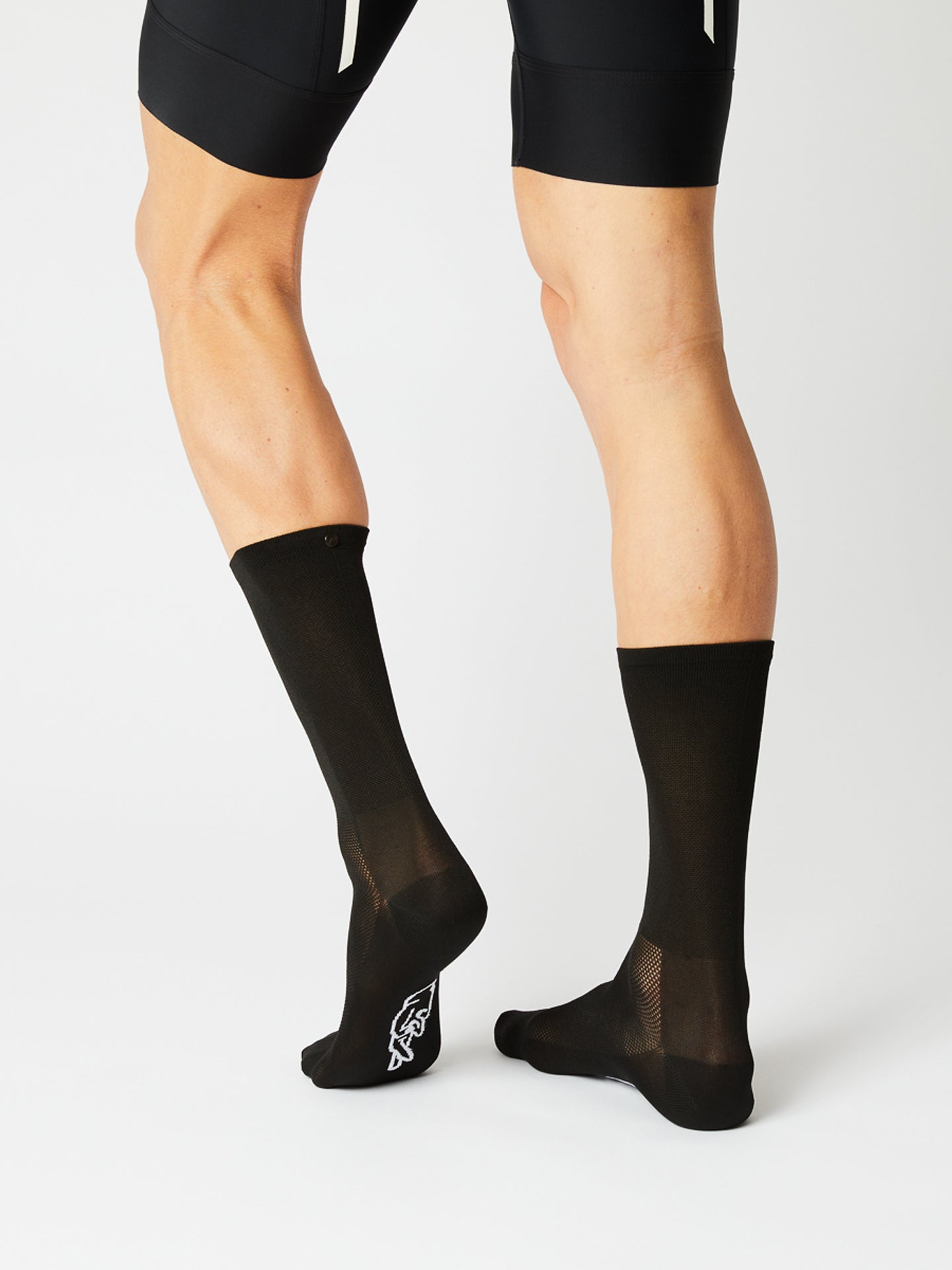 A pair of Fingerscrossed Classic road cycling socks in Black