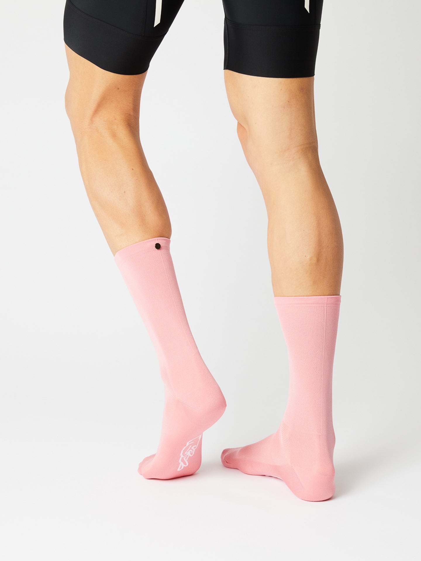 A pair of Fingerscrossed Classic road cycling socks in Bubble pink