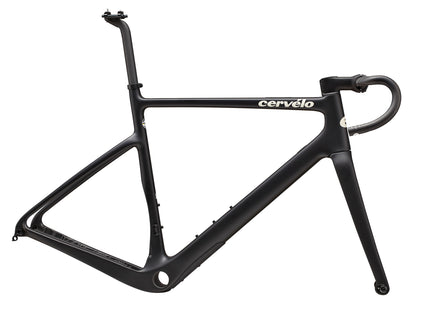 The side of a Cervelo Aspero carbon gravel racing bike frameset in Satin Black 