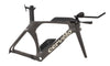 The side profile of a Cervelo P5 carbon disc TT/Triathlon frame module in Five Black 