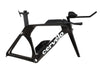 The side profile of a Cervelo P5 carbon disc TT/Triathlon frame module in Five Black 