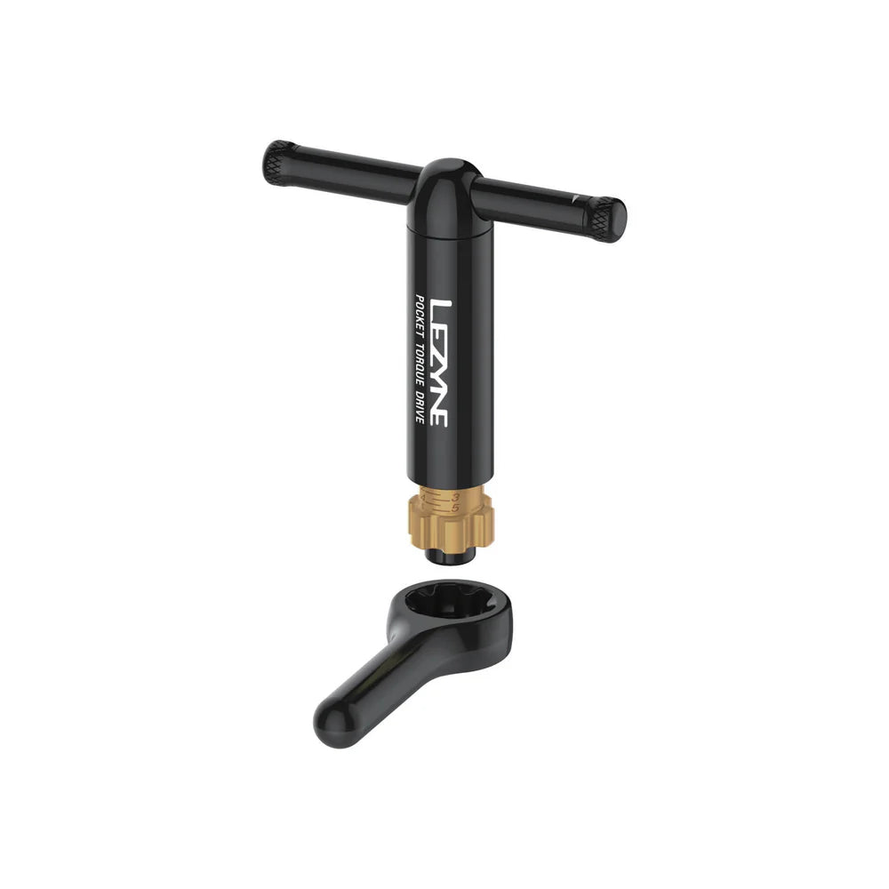 A Lezyne Pocket Torque drive, mini torque wrench for cycling with torque adjuster tool