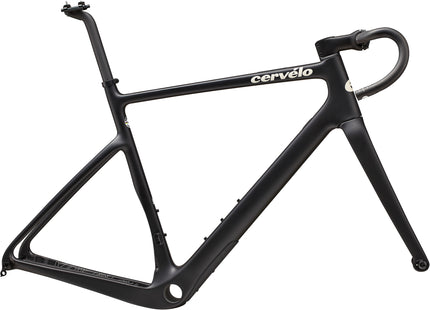 The side of a Cervelo Aspero carbon fiber disc brake gravel racing bike frameset in Satin Black 