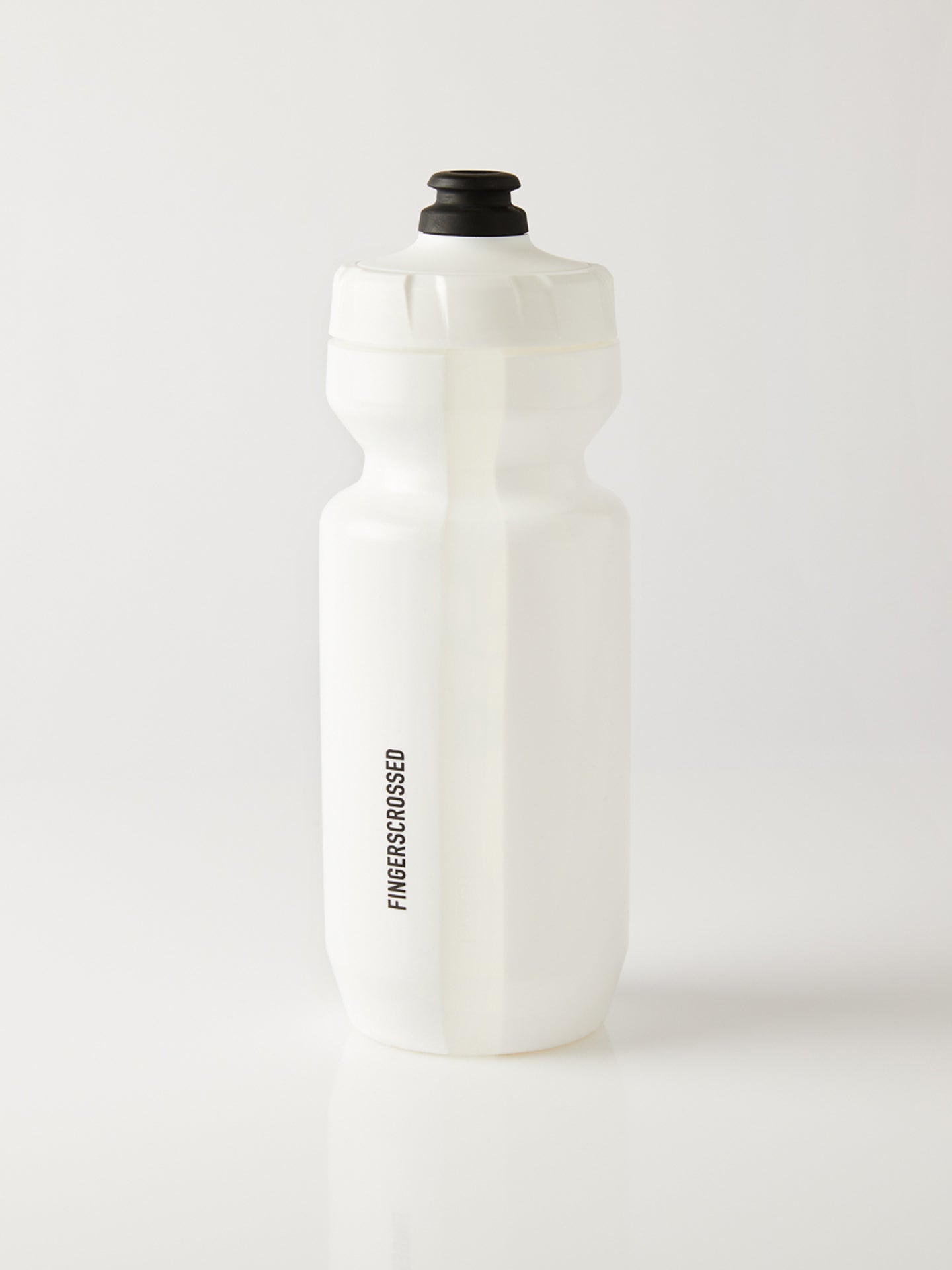 A Fingerscrossed Hell Yeah road cycling bidon bottle in White