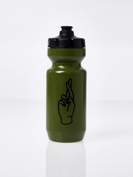  A Fingerscrossed Classic road cycling bidon bottle in Moss With black logos