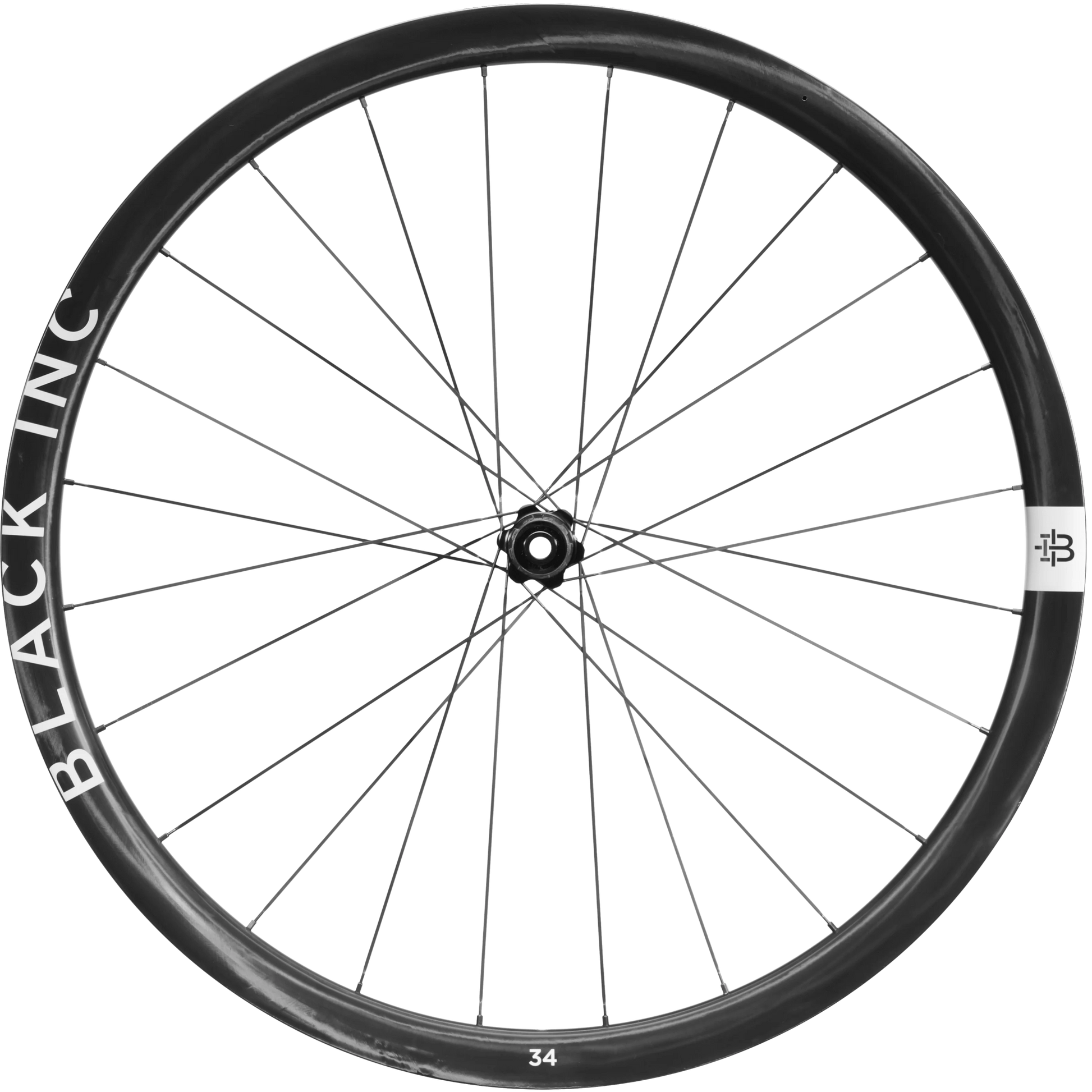 A Black Inc Thirty Four Carbon gravel rear wheel