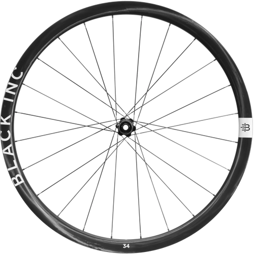 A Black Inc Thirty Four Carbon gravel rear wheel