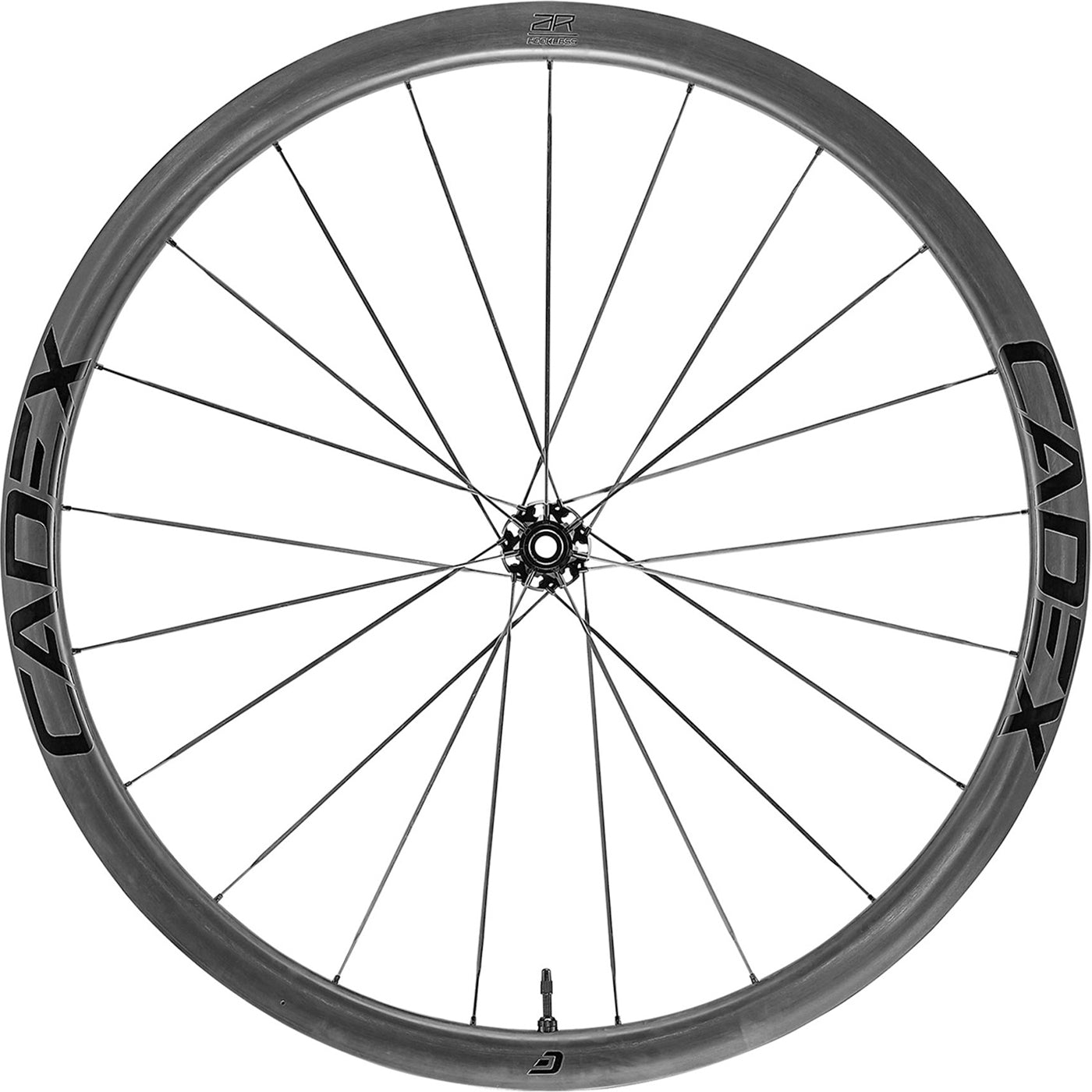 A Cadex AR35 Carbon Gravel front wheel