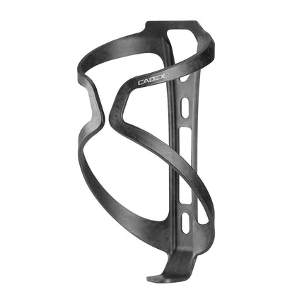 A detail shot of a Cadex carbon bottle cage for road and gravel bikes