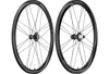 A Pair of Italian made Campagnolo Shamal C21 Disc carbon fiber disc brake wheels for road bikes