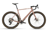 The side of a Champagne-Rose Cervelo Aspero-5 Gravel Race Bike with SRAM Force AXS groupset and Reserve Carbon Wheels