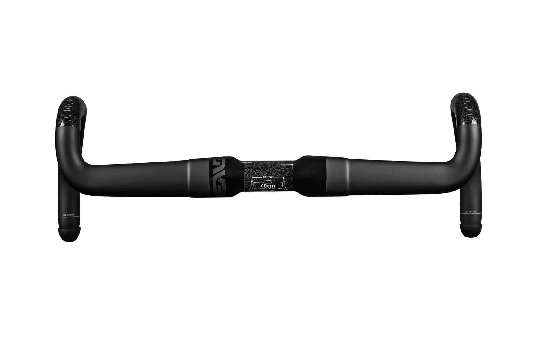 The top of an Enve Composites carbon fiber SES AR Road Handlebar for road and gravel bikes