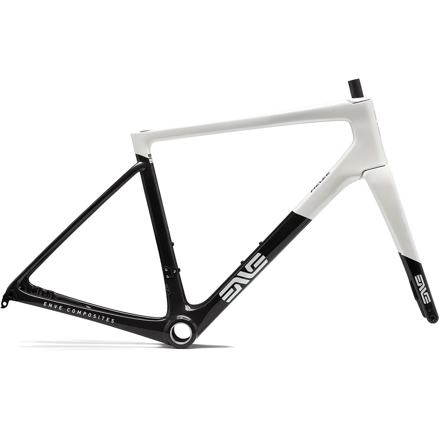 An Enve Melee Frameset infront of a white background in the Aspen White colorway #aspen-white