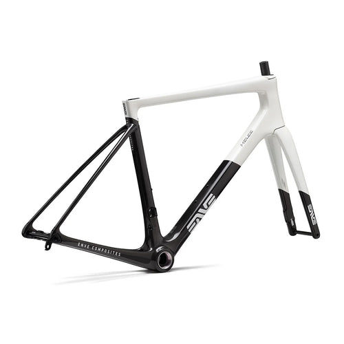 An Enve Melee Frameset infront of a white background in the Aspen White colorway #aspen-white