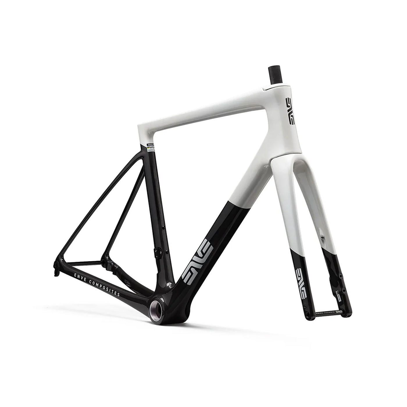 An Enve Melee Frameset infront of a white background in the Aspen White colorway #aspen-white
