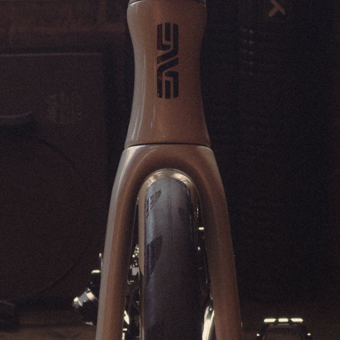 An close up of the front fork on an Enve Melee