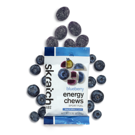 A single packet of Skratch Blueberry energy Chews