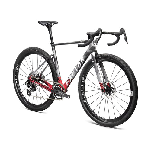 The side of a Factor Aluto gravel bike in Quattro Grey #quattro-grey