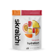 A front of a pouch of Skratch Labs fruit punch hydration sport drink mix