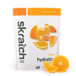 A front of a pouch of Skratch Labs orange hydration sport drink mix