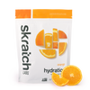 A front of a pouch of Skratch Labs orange hydration sport drink mix