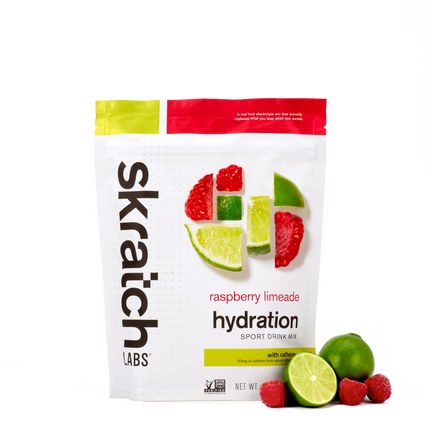 A 20-serving bag of Skratch Labs Raspberry Limeade Hydration Sport Drink Mix