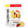 A front of a pouch of Skratch Labs strawberry lemonade hydration sport drink mix