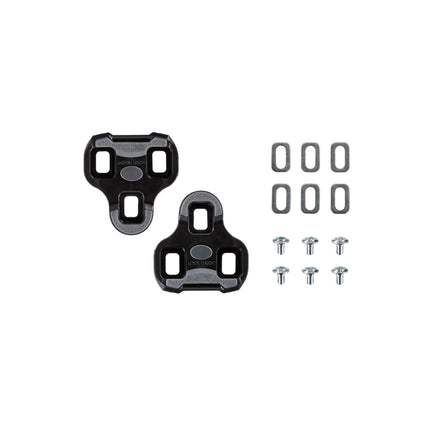 A pair of Black Look Keo Grip Cleats with 0 degree float and associated hardware