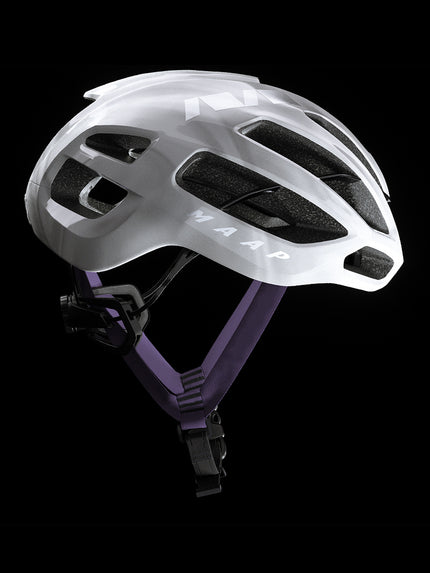 The side of a MAAP x KASK Protone Icon helmet in Fog