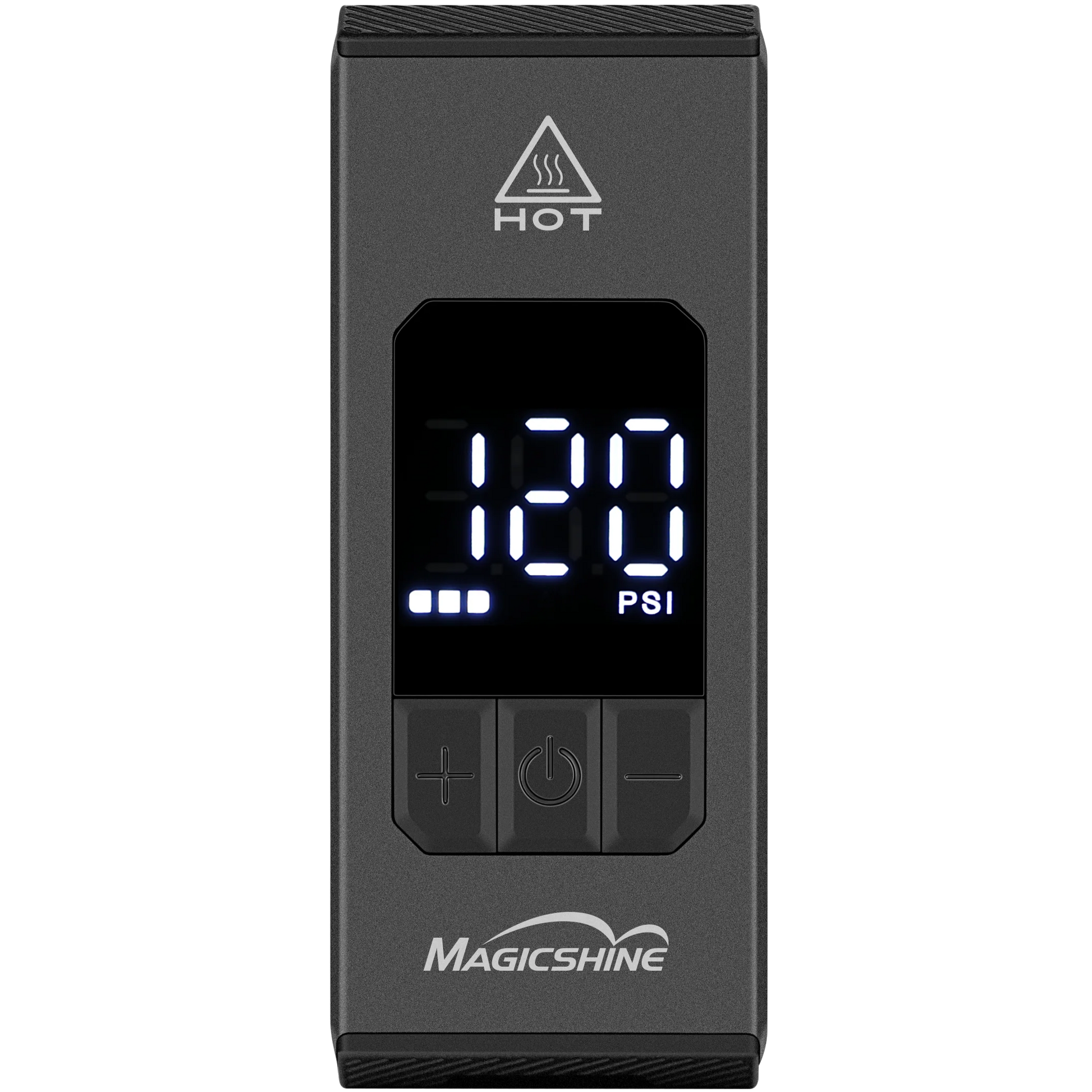 Black digital pressure gauge with digital display and 'Magicshine' branding on a white background