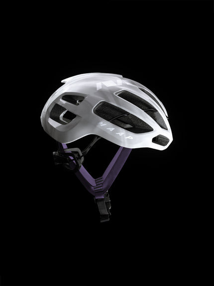 The side of a MAAP x KASK Protone Icon in Fog
