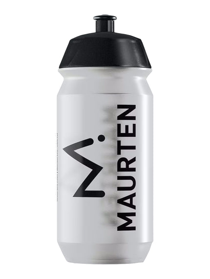 A clear 500ml Maurten bidon for Maurten Drink Mix and endurance athlete nutrition