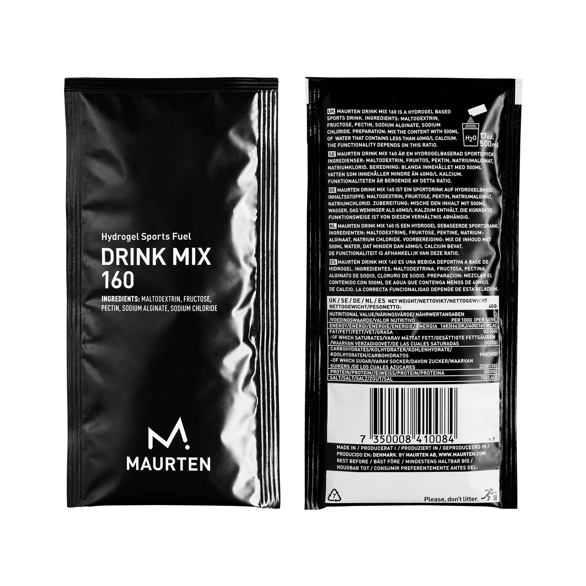 A Packet of Maurten Drink Mix 160 Hydrogen Sports Fuel for Cycling