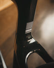 A close up of the Caledonia seat post logo on a Cervelo Caledonia road rental bike at Metier Cycling and Cafe