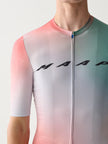 The chest logo on a A MAAP Men's Blurred Out 2.0 Pro Hex Short Sleeve Jersey in Red Mix