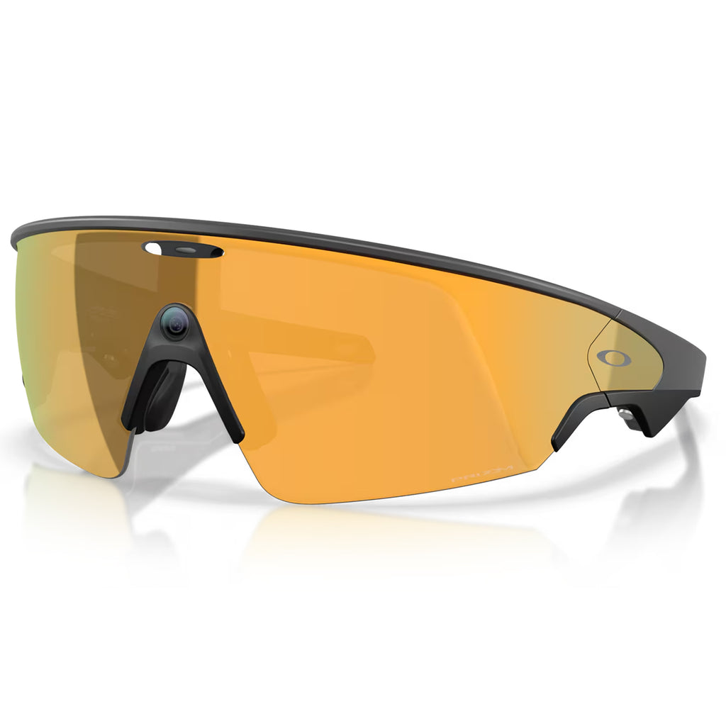 A pair of Oakley Meta Vanguard AI Sport Sunglasses in 24K Gold #black-prizm-24k
