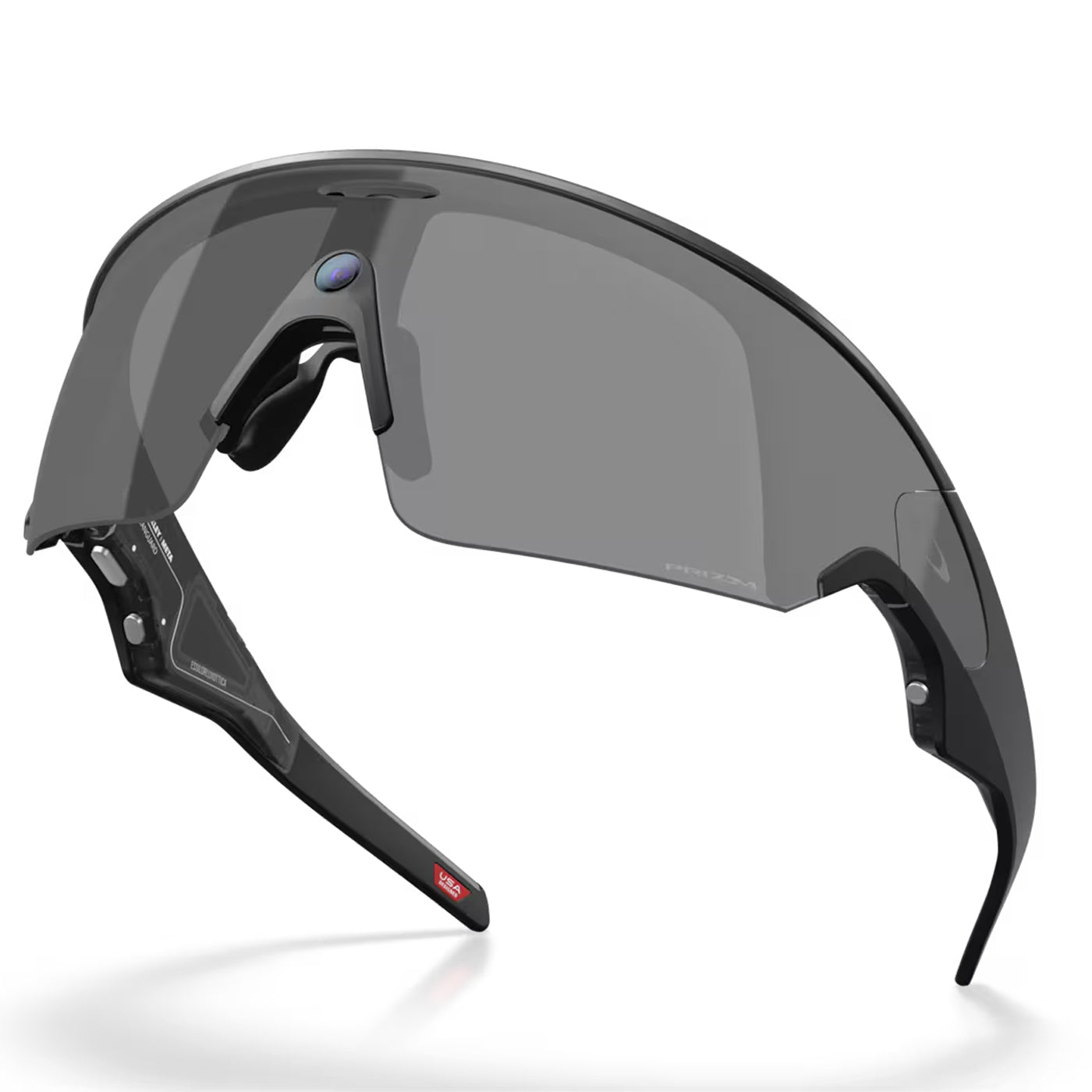 A pair of Oakley Meta Vanguard AI Sport Sunglasses in Black #white-prizm-black