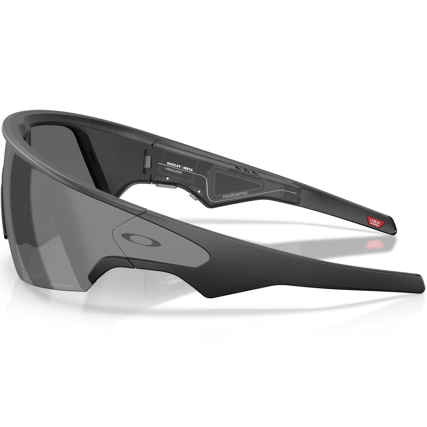 A pair of Oakley Meta Vanguard AI Sport Sunglasses in Black #white-prizm-black