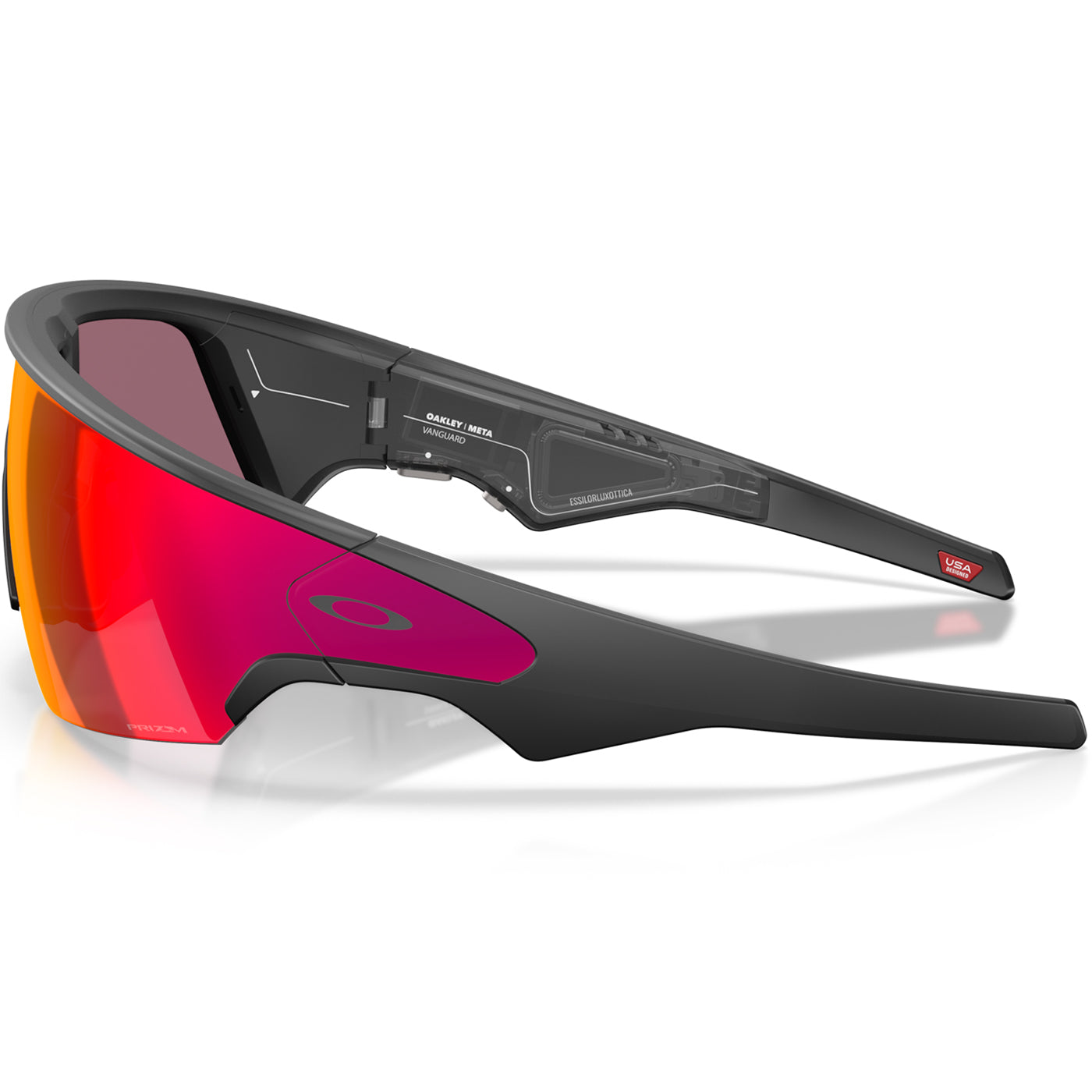 A pair of Oakley Meta Vanguard AI Sport Sunglasses in Prizm Road #black-prizm-road