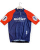 A Metier Racing & Coffee custom Q36.5 Short Sleeve Jersey in Navy with Racing Red Sleeves 