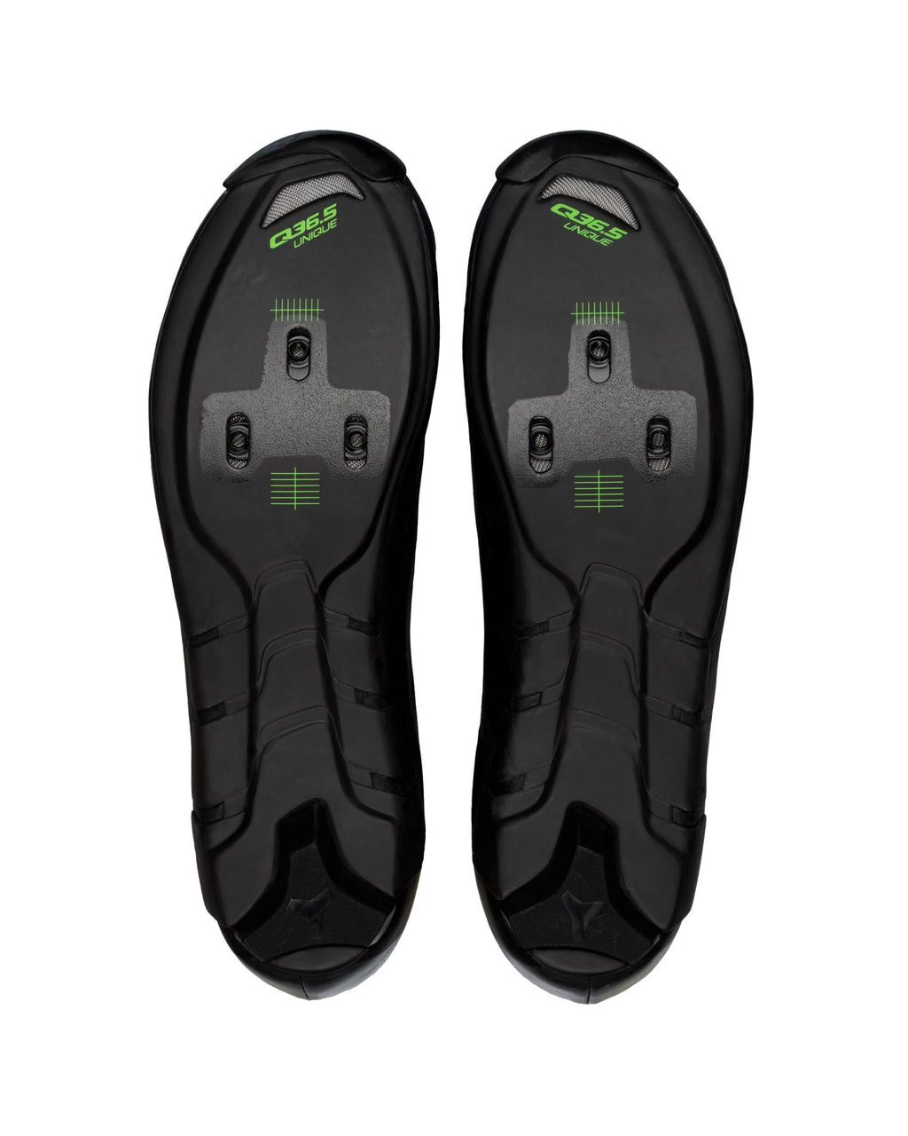 Q36.5 carbon fiber road cycling unique road shoes in black, bottom view