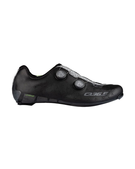 Q36.5 carbon fiber road cycling unique road shoes in black, side view