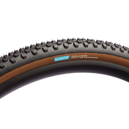 A Rene Herse Steilacoom Cyclocross CX and Gravel cycling tire for off-road riding