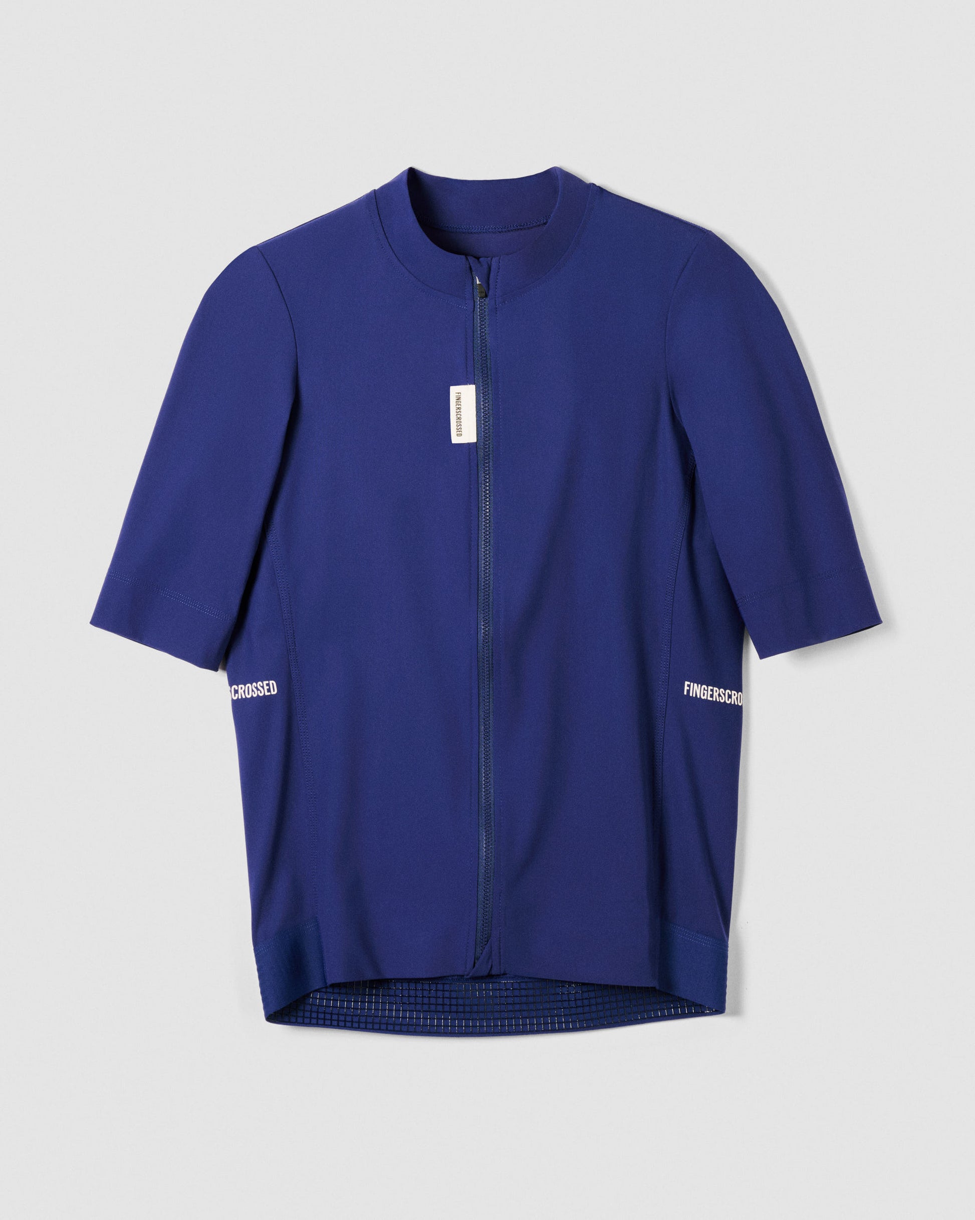 A Flat-lay image of Fingerscrossed #Road cycling jersey in Navy Blue