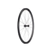 The front wheel of a Roval Alpinist CLXII climbing bicycle wheelset for road bikes