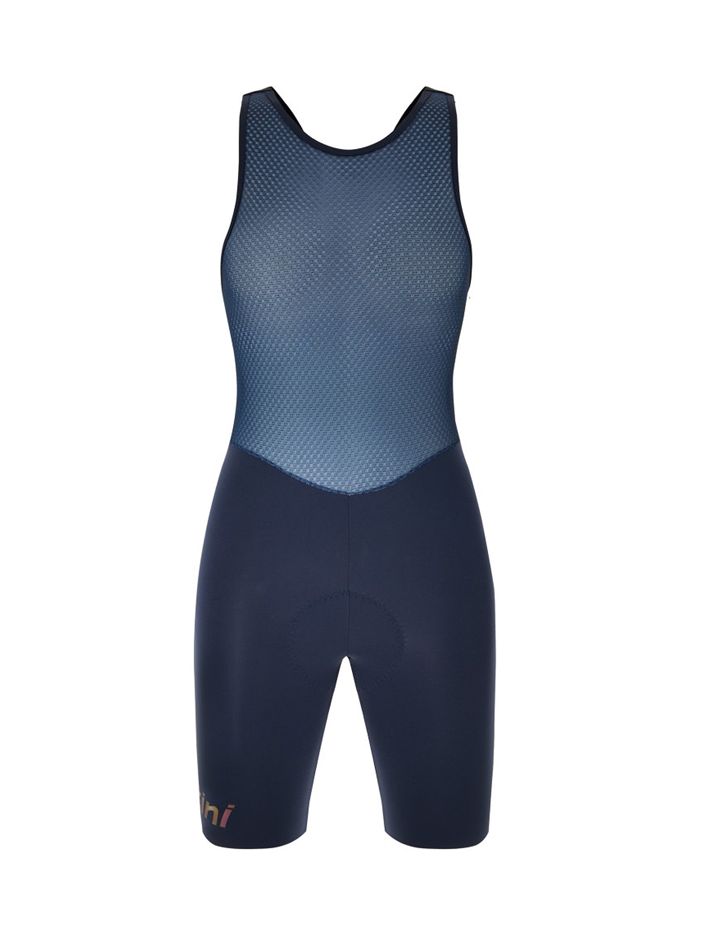 The front of a pair of Unico Womens Bib Shorts from Italian cycling kit manufacturer Santini