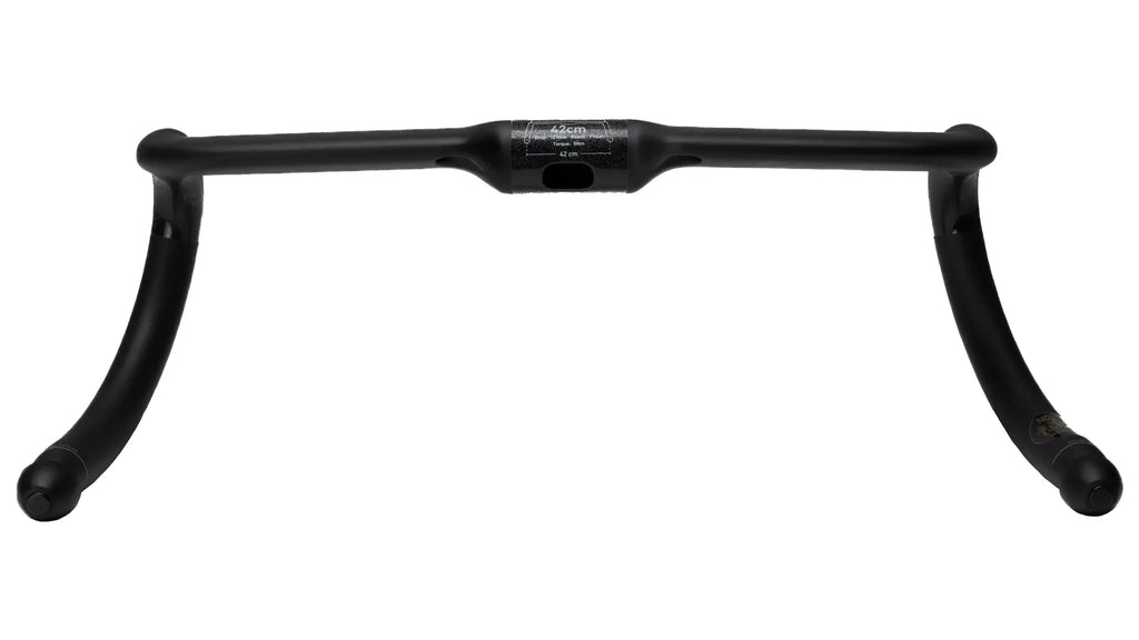 The back of a carbon fiber Enve Aero handlebar for aero road racing bikes