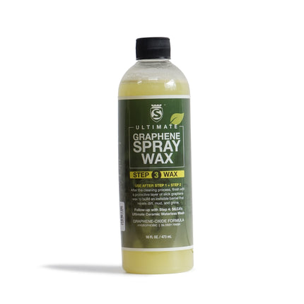 A tall bottle of Silca's Ultimate Graphene Spray Wax for Bicycle Maintenance
