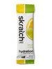 A single serving pack of Skratch Labs lemon + lime hydration sport drink mix